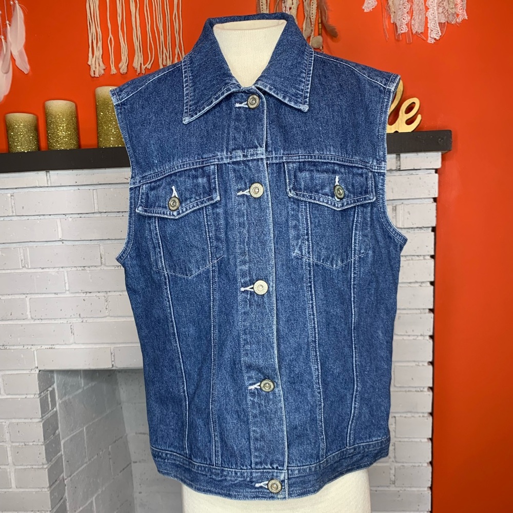Faded Glory Authentic Wear Button Down Denim Vest